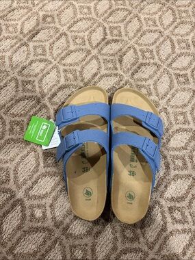 Birkenstock Blue Two-Strap Vegan Sandals